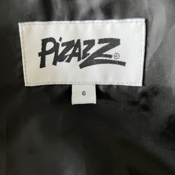 PIZAZZ Spring Jacket Detachable Hood Black Grey Plaid Button Front Neutral - Picture 9 of 16